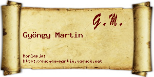 Gyöngy Martin névjegykártya